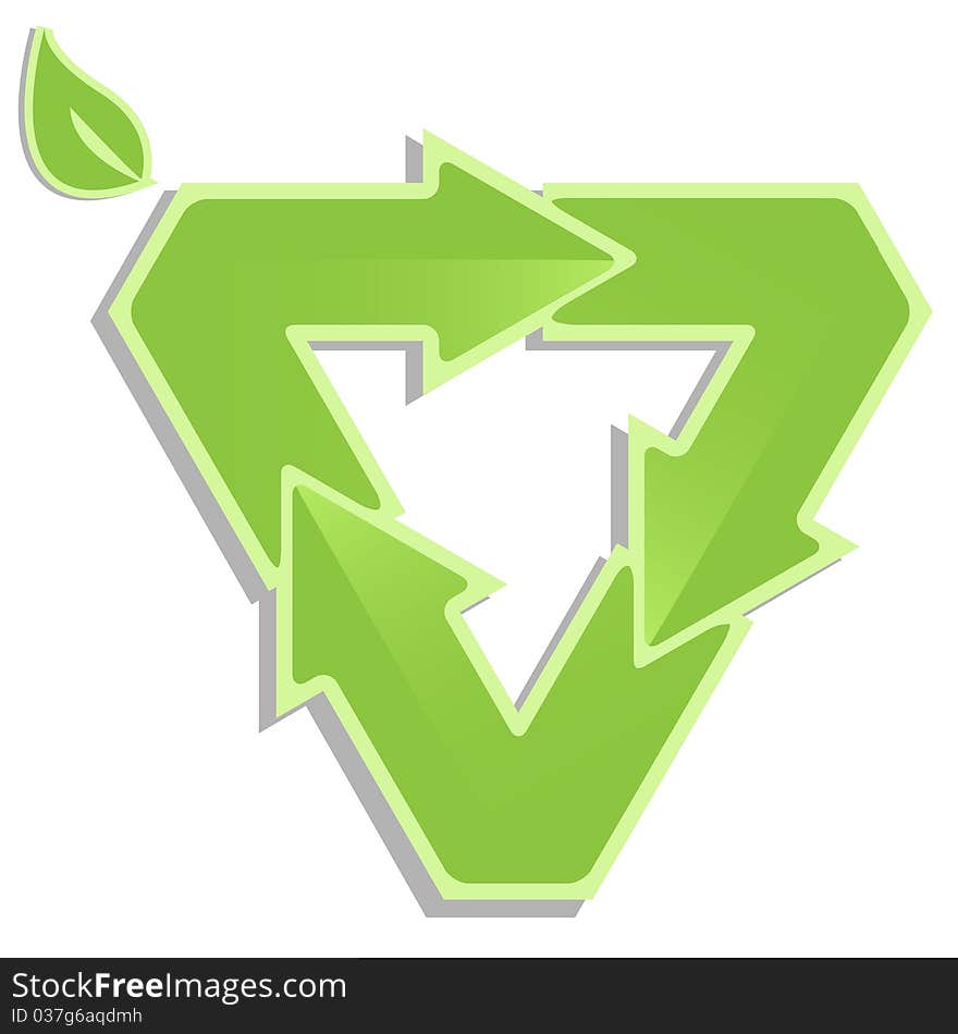 Illustration, three green arrows on white background