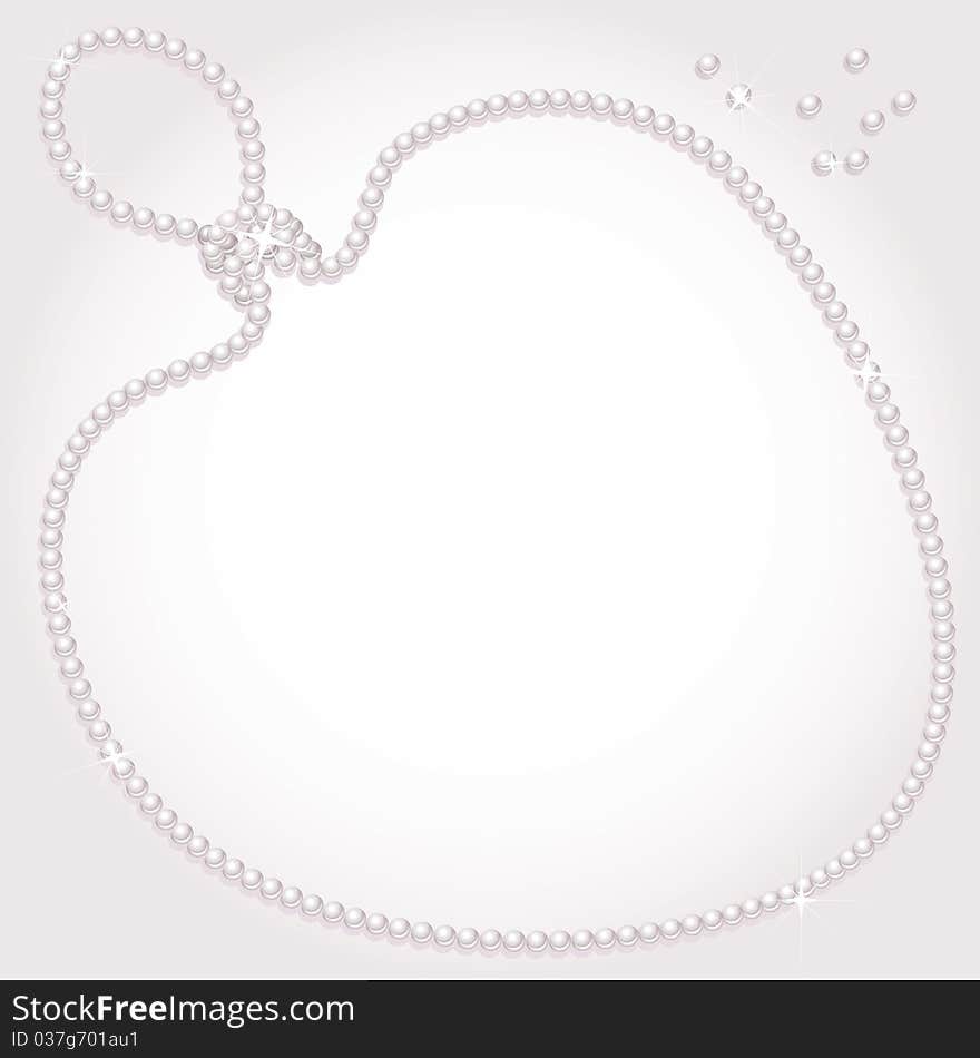 Pearl necklace isolated on a white background