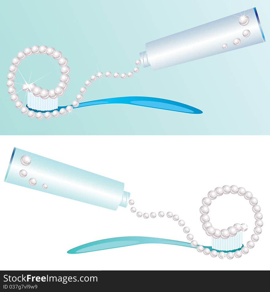 tooth brush and pearls