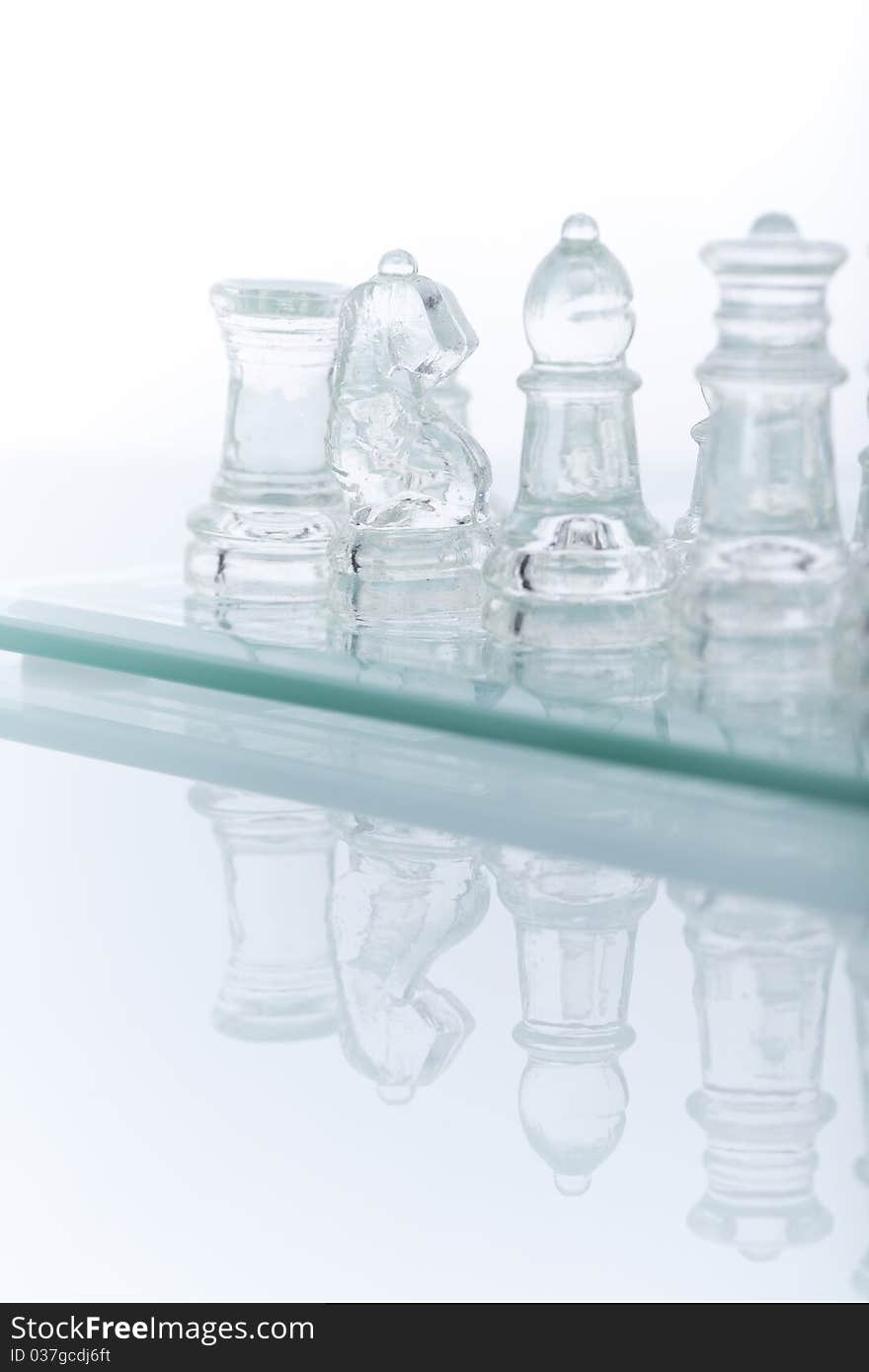 Close-up of glass chess