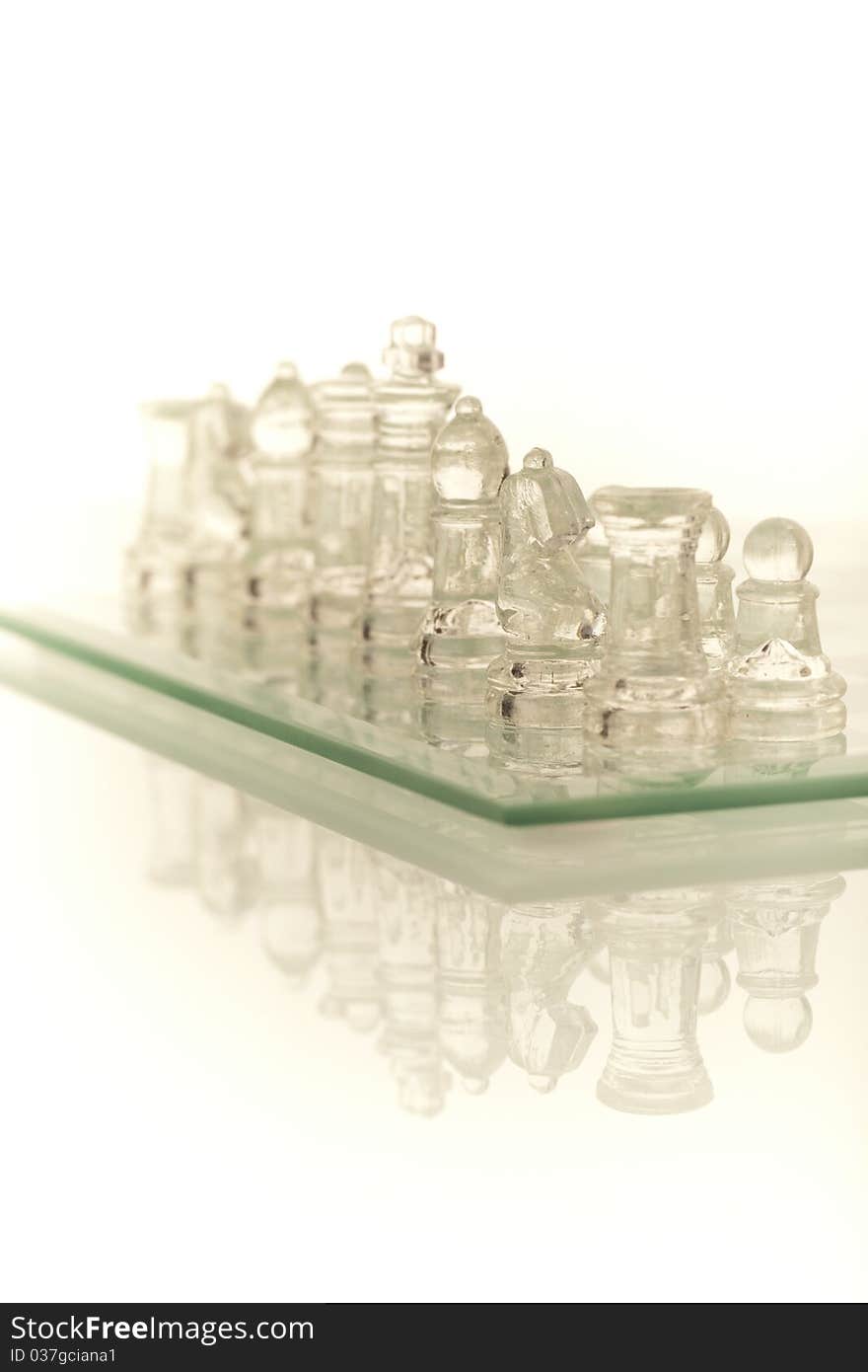 Close-up Of Glass Chess