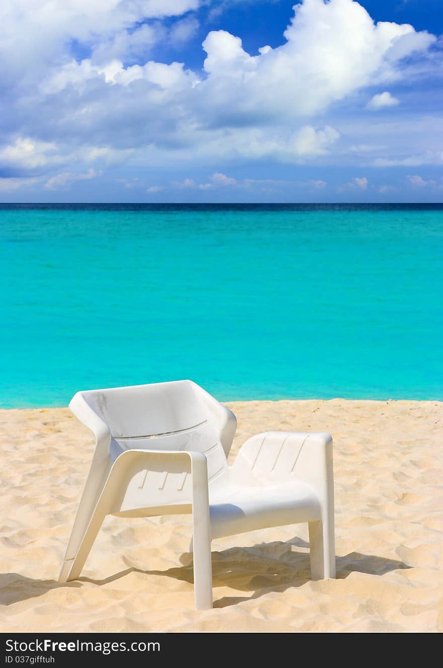 Chair on tropical beach