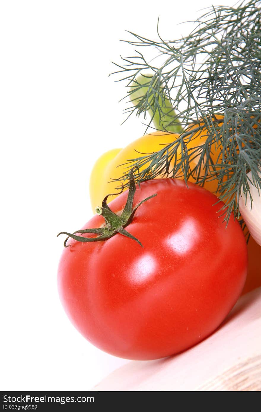 Fresh vegetables isolated on a white background