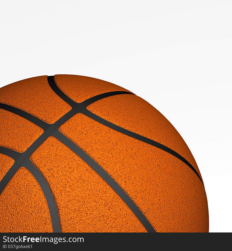 Basketball isolated closeup on white background. Basketball isolated closeup on white background