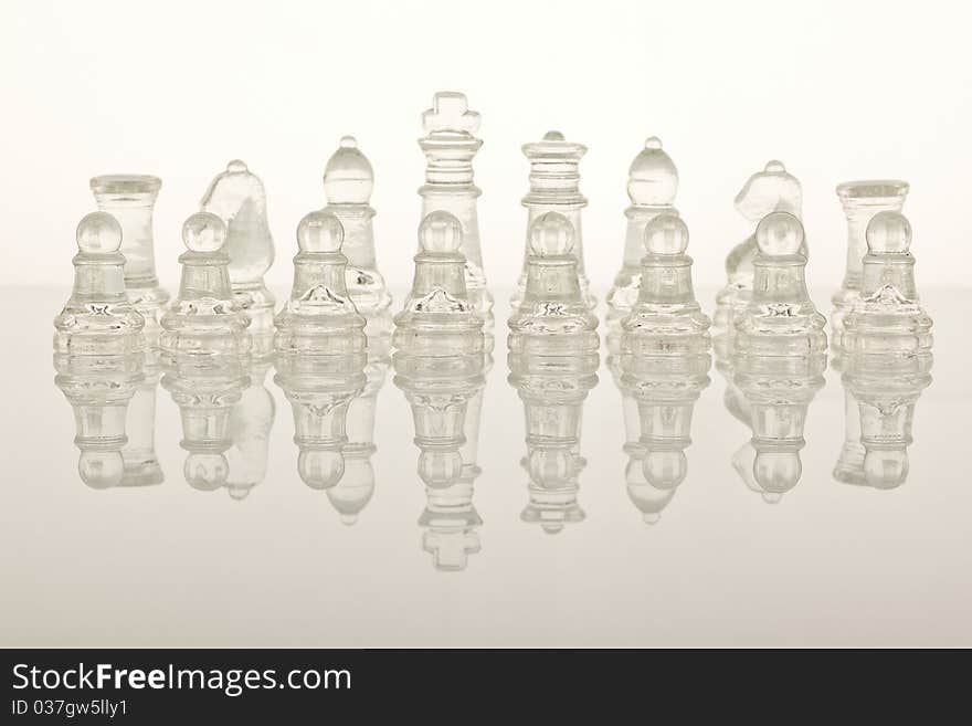 Close-up of glass chess