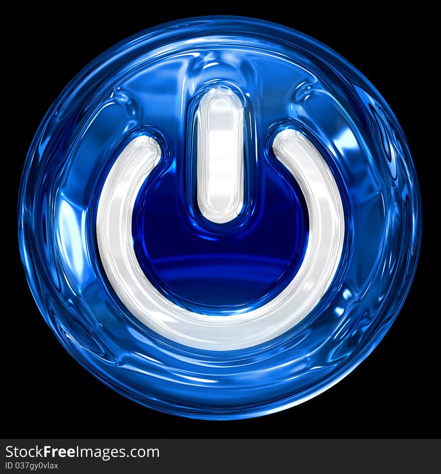 Power button icon blue.