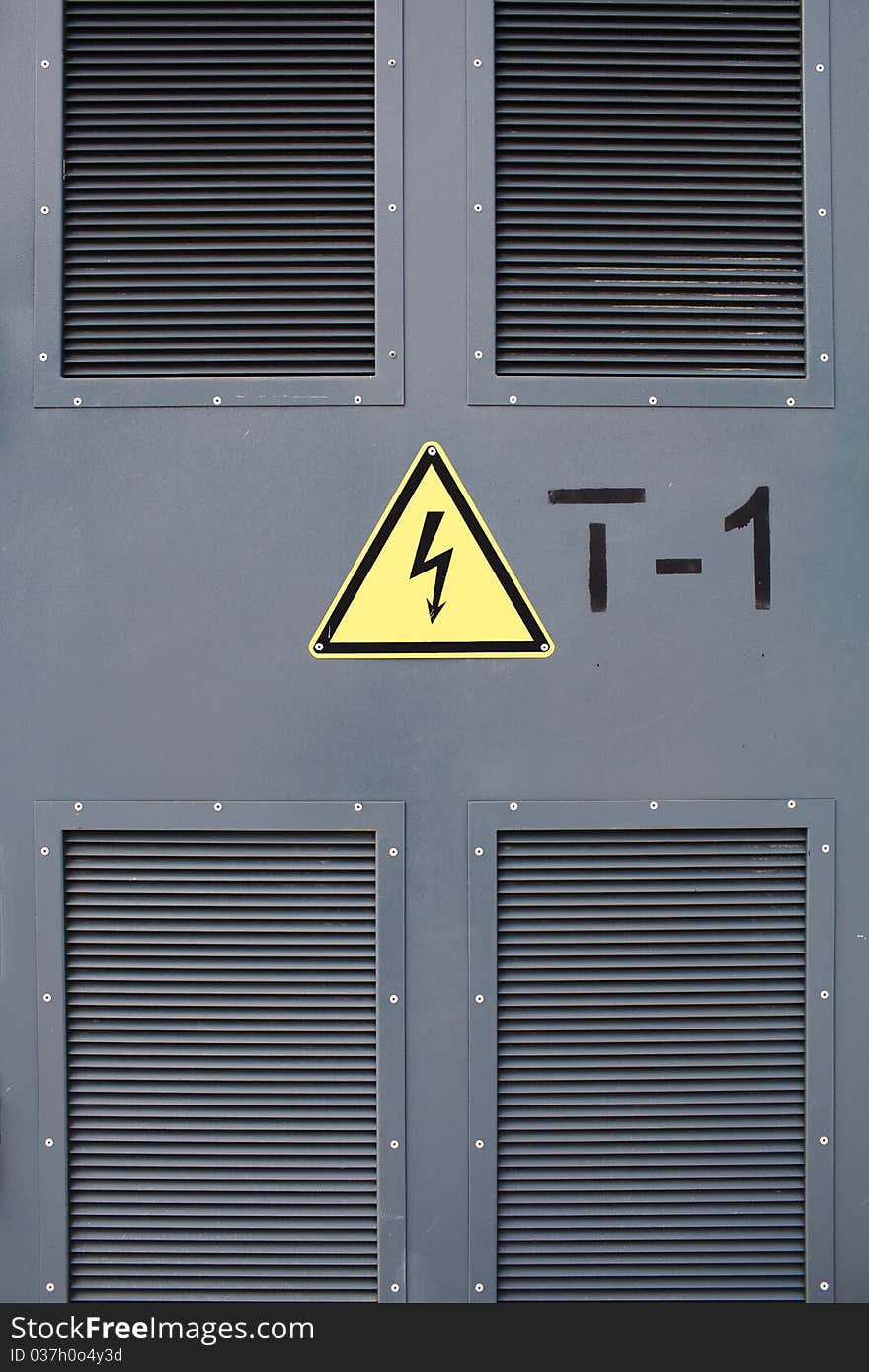 The abstract image with a warning sign. The abstract image with a warning sign