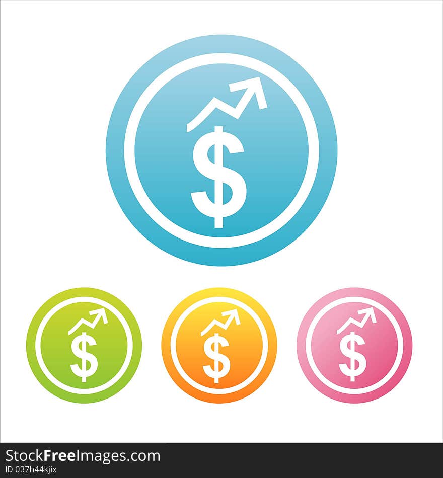 Colorful dollar signs