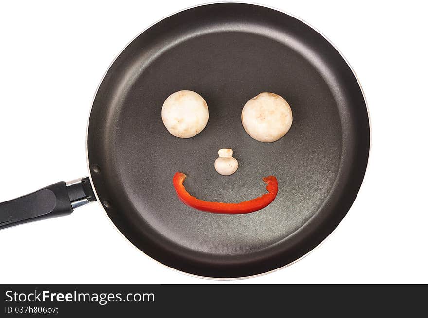 Smile from mushrooms and pepper