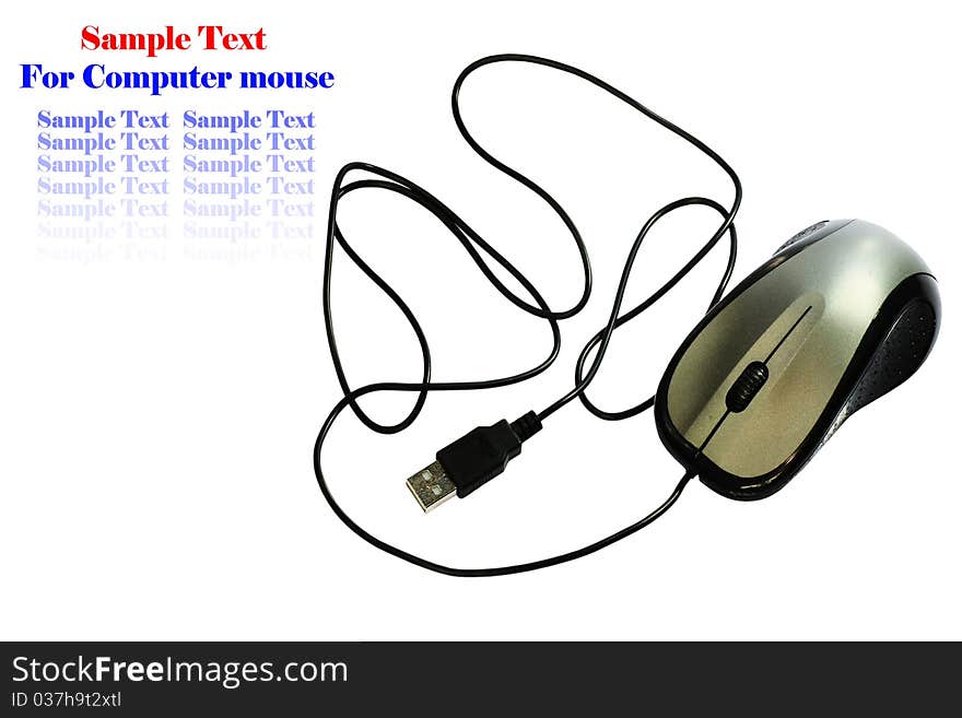 Computer mouse with white background