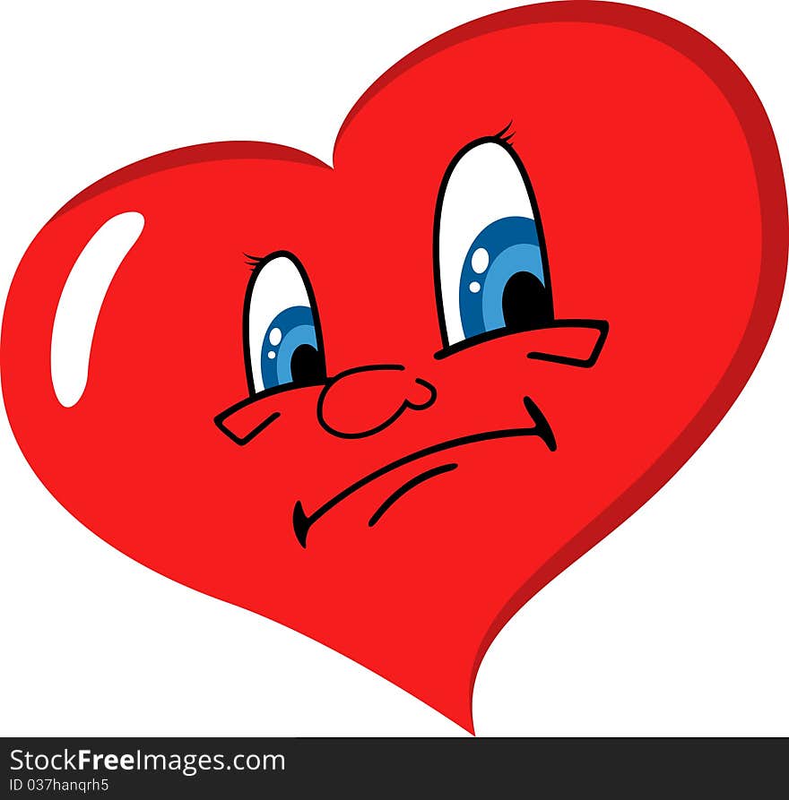 Vector illustration of sad hear. Vector illustration of sad hear