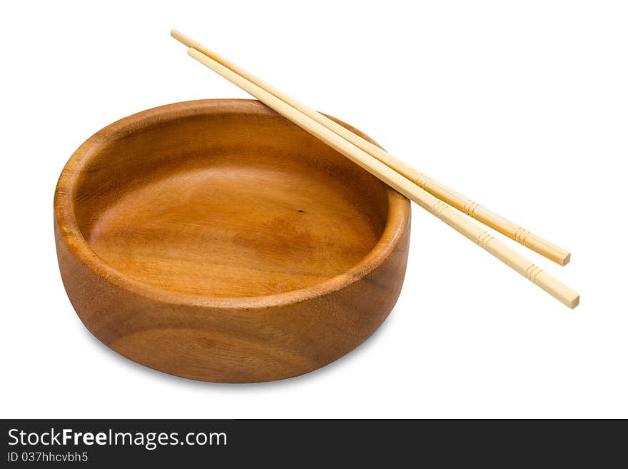 Wooden Bowl isolated on white background. Wooden Bowl isolated on white background