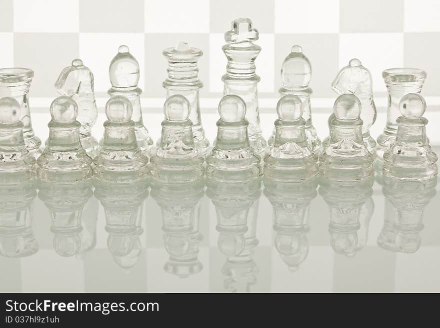 Close-up of glass chess