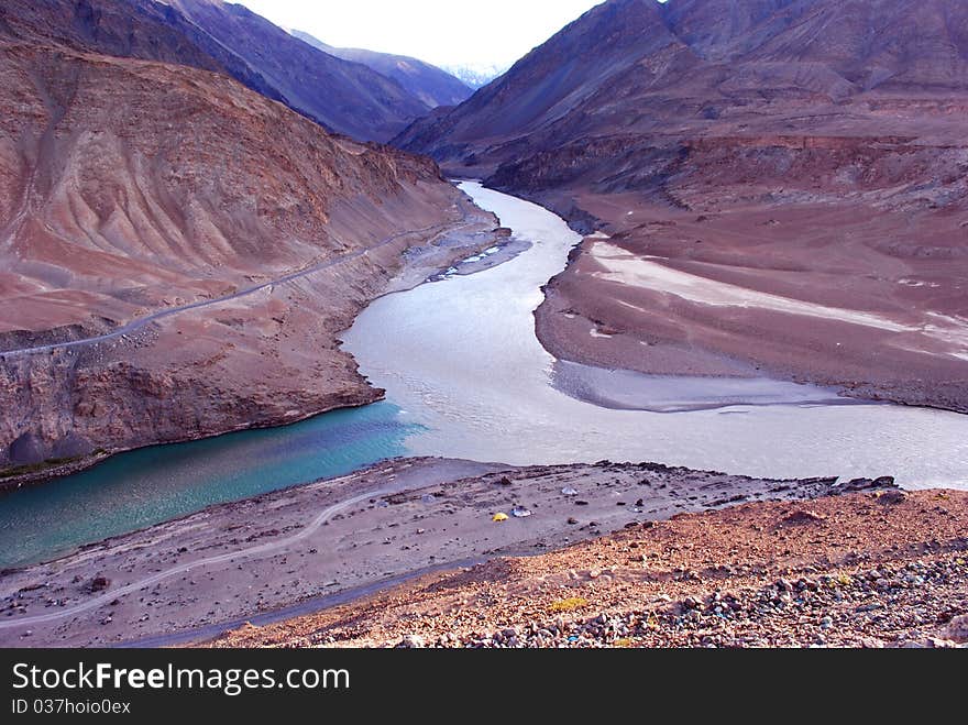 Twilight Colors Of A Lake In Ladakh