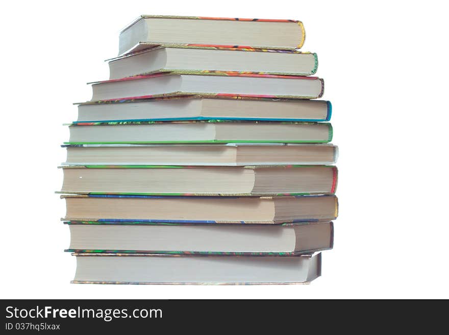 Books on white isolated background