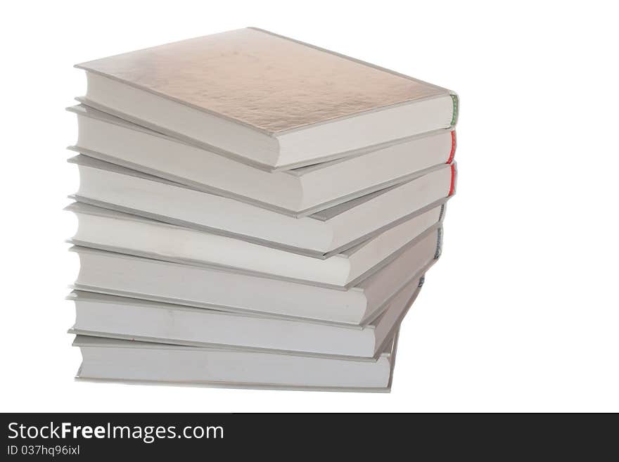 Books on white isolated background