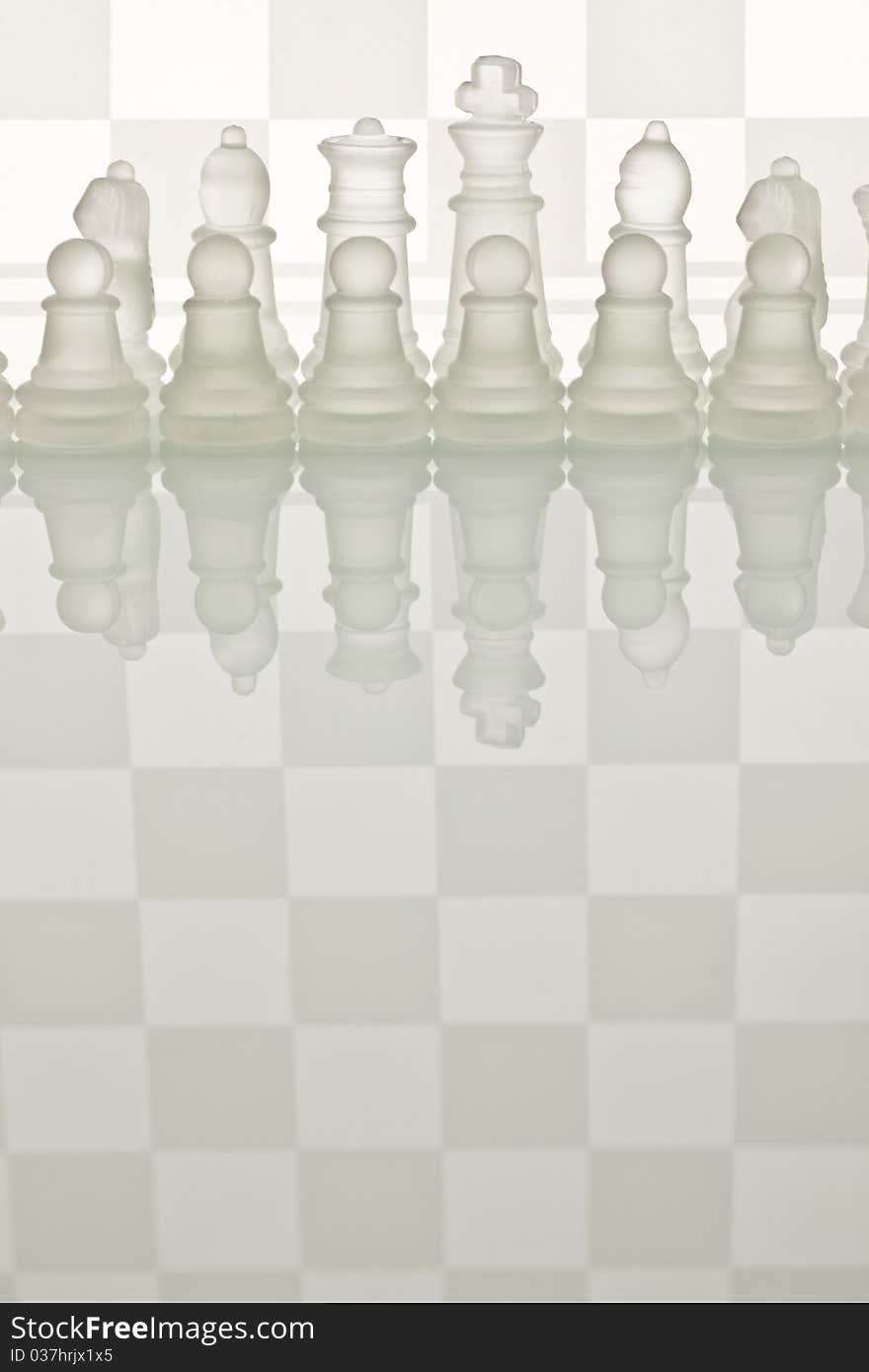 Close-up of glass chess