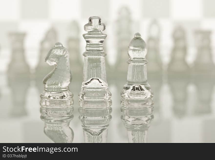 Close-up of glass chess