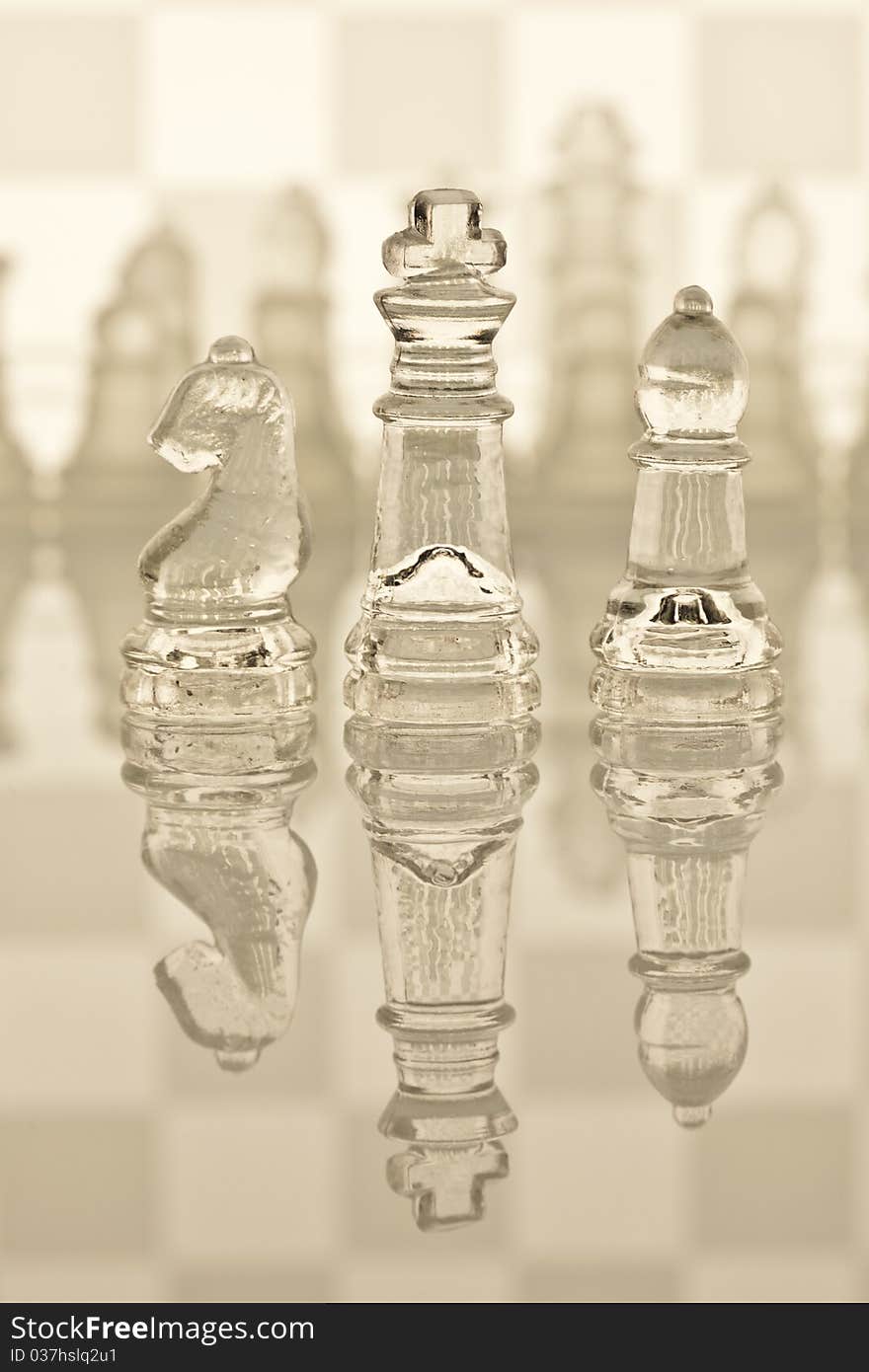 Close-up of glass chess