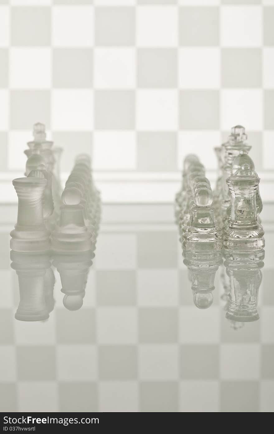 Close-up of glass chess