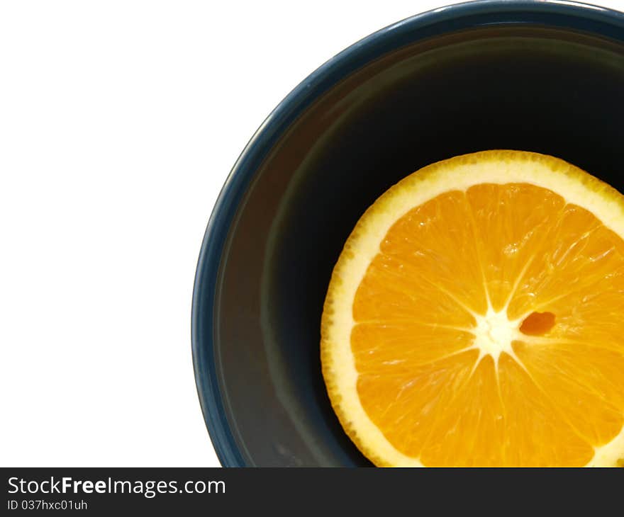 Orange slice in a bowl. Orange slice in a bowl