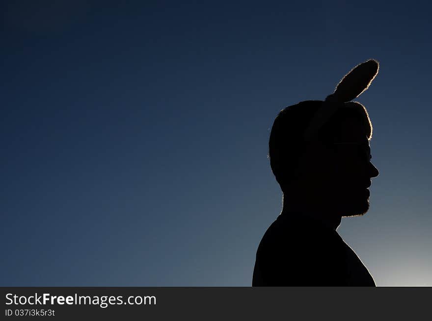 Silhouette Of Me Wearing Bunny Ears