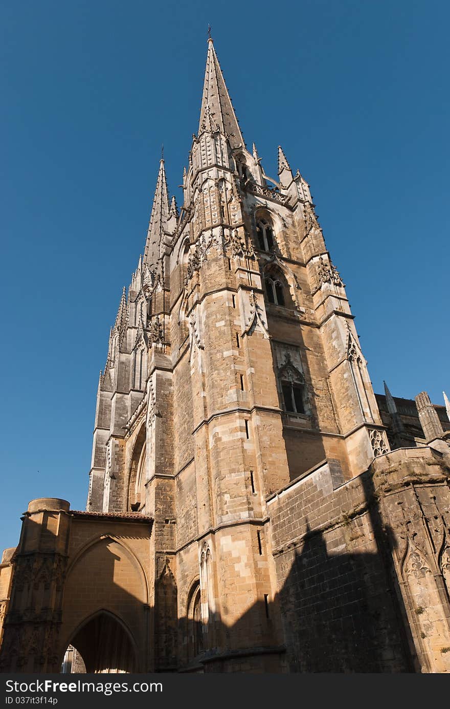 Cathedral of Bayonne with one spire