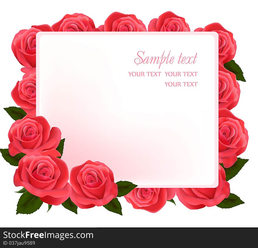 Beautiful red roses, illustration