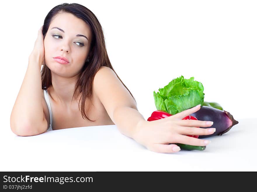 Young girl with  vegetables