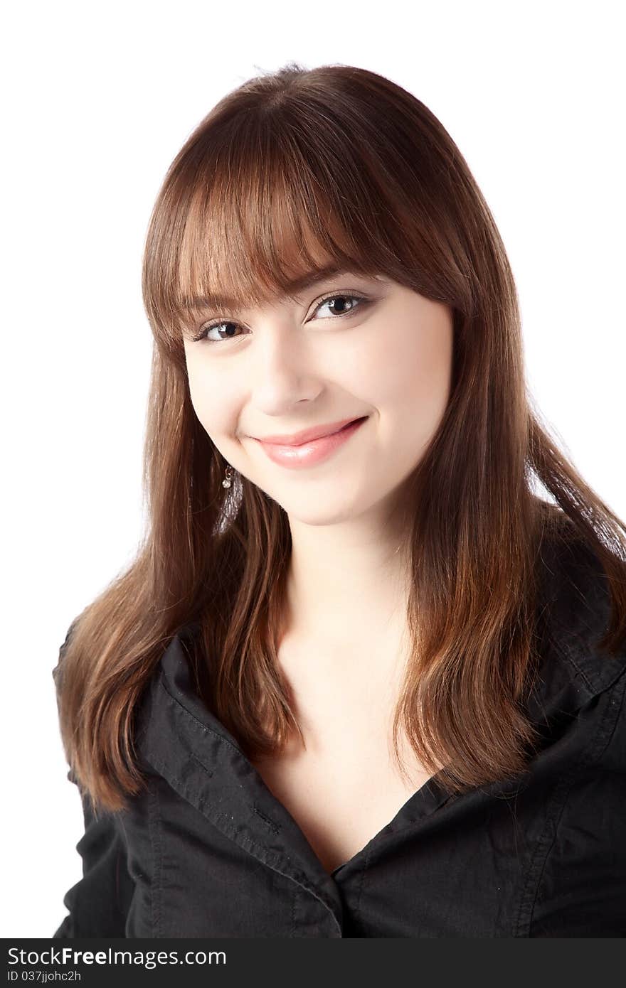 Casual girl standing up over a white background. Casual girl standing up over a white background