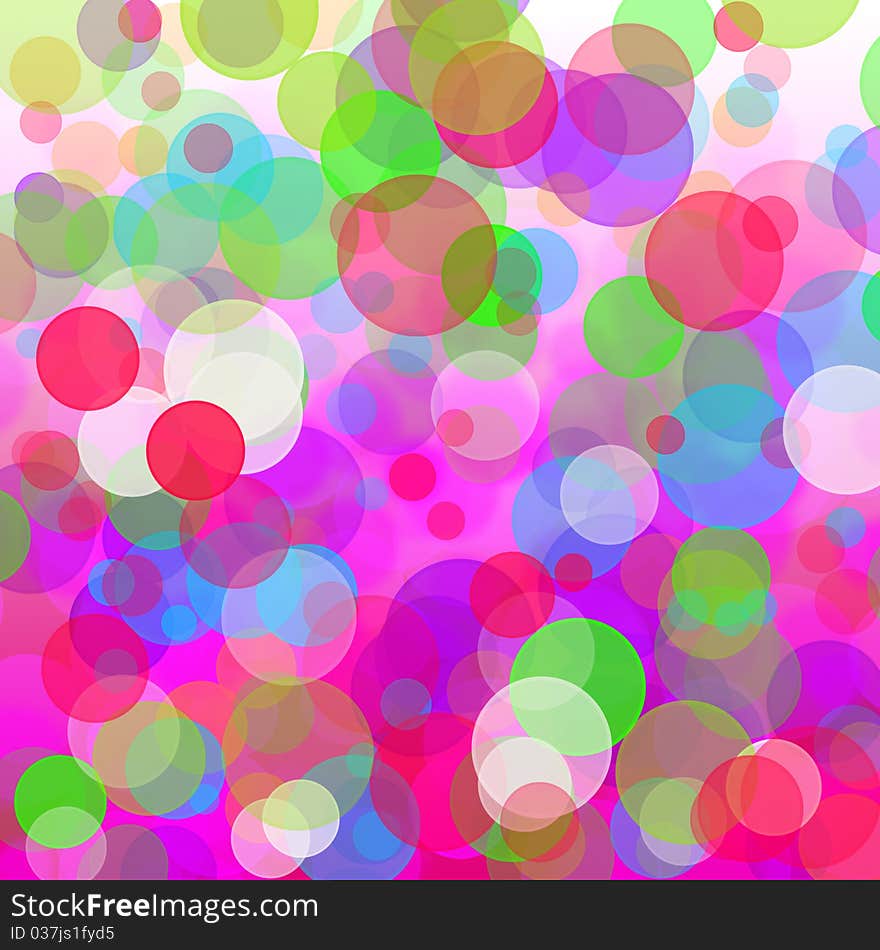 Colored, bright spots bokeh background.