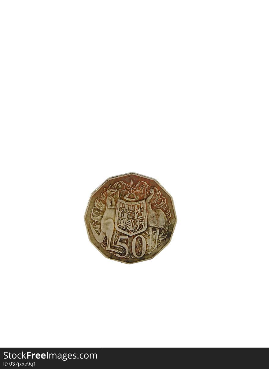 Australian old fifty cent coin