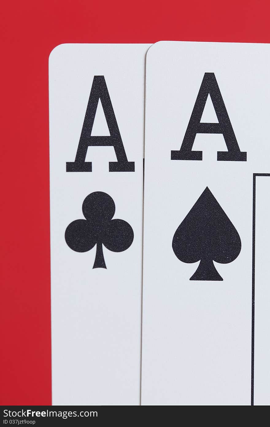 Close up of a Pair of Ace playing cards