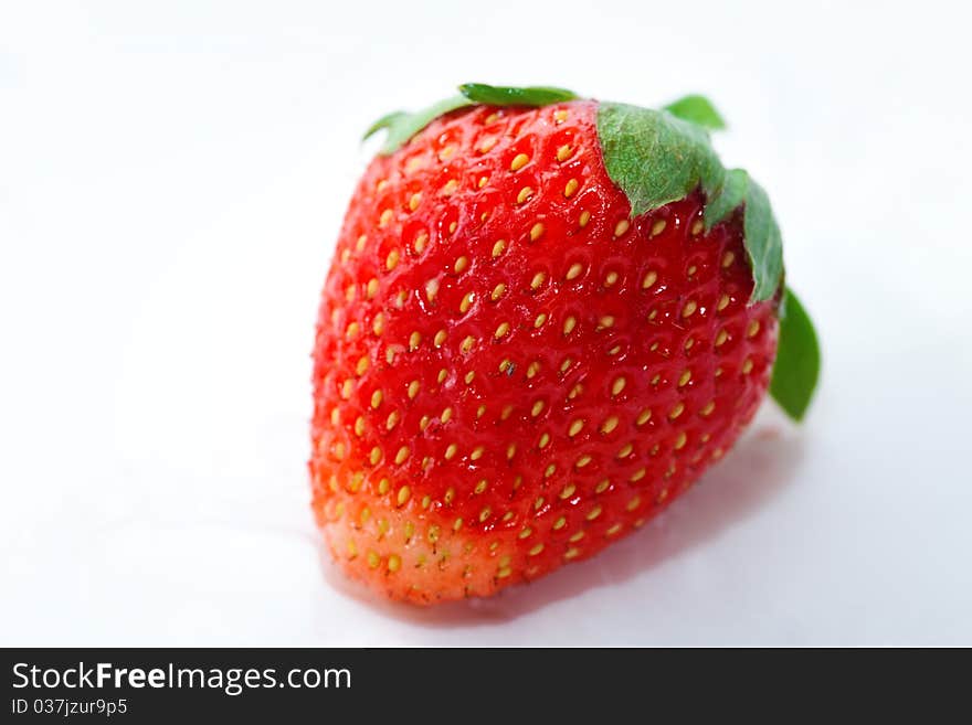 Beautiful strawberries isolated on white, a close-up