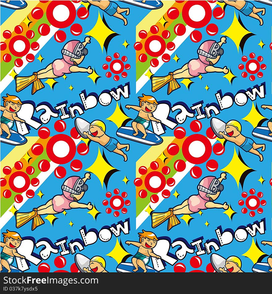 Seamless water sport pattern