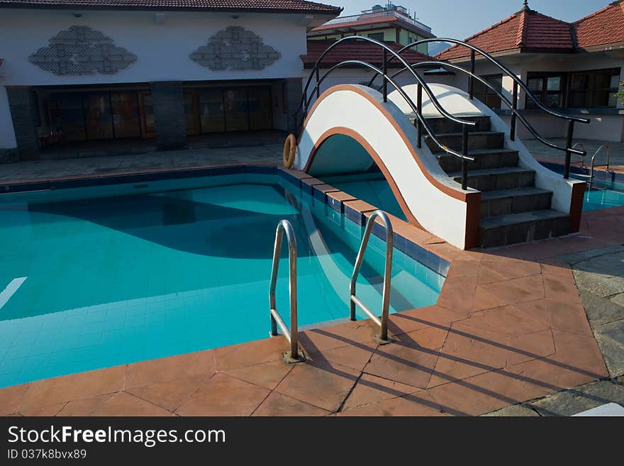 The hotel's outdoor swimming pool