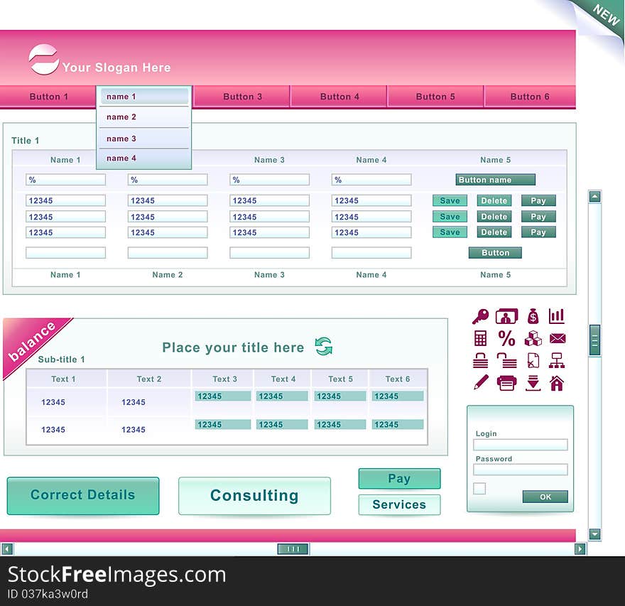 Scrap set for accountant or bank site ( illustration). Scrap set for accountant or bank site ( illustration)