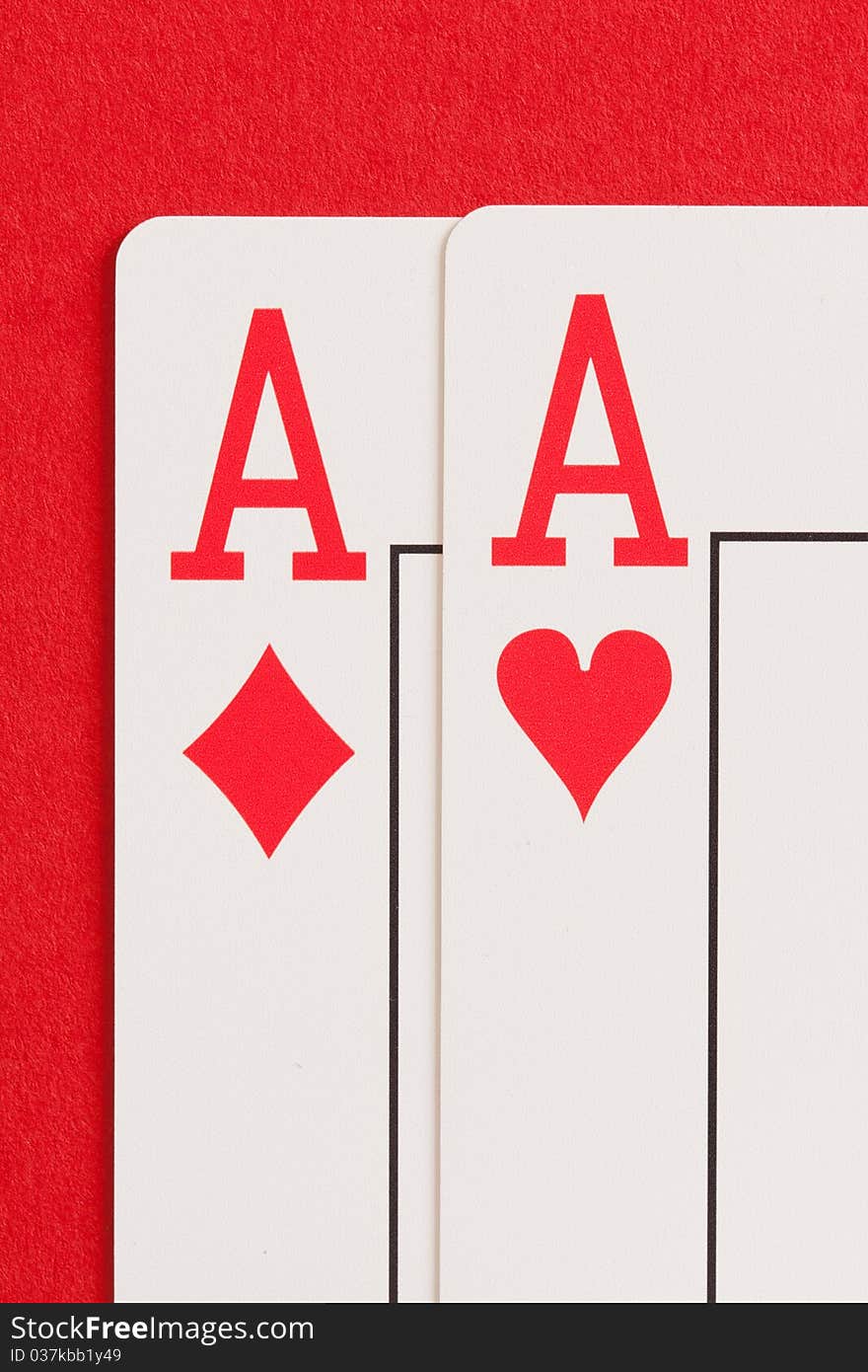 Close up of a Pair of Ace playing cards