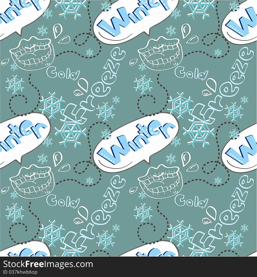 Seamless winter pattern,vector drawing