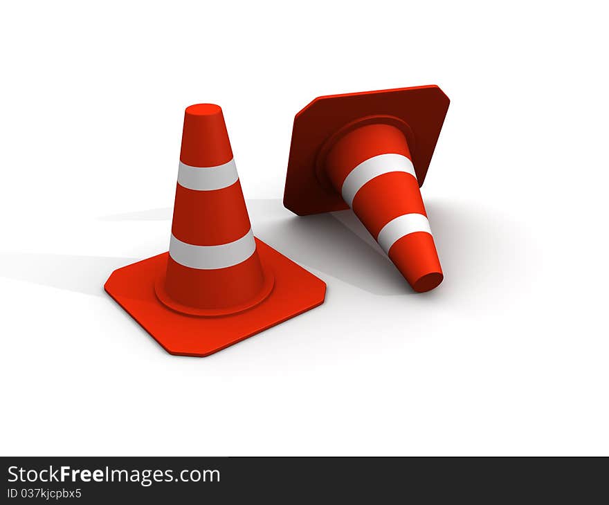 Traffic cones - this is a render illustration