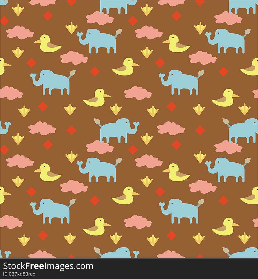 Seamless animal pattern,vector drawing