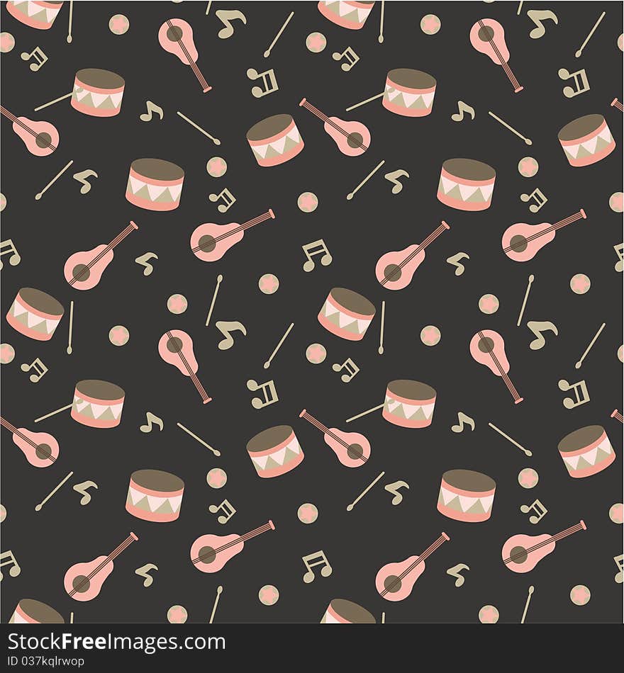 Seamless music pattern ,vector drawing