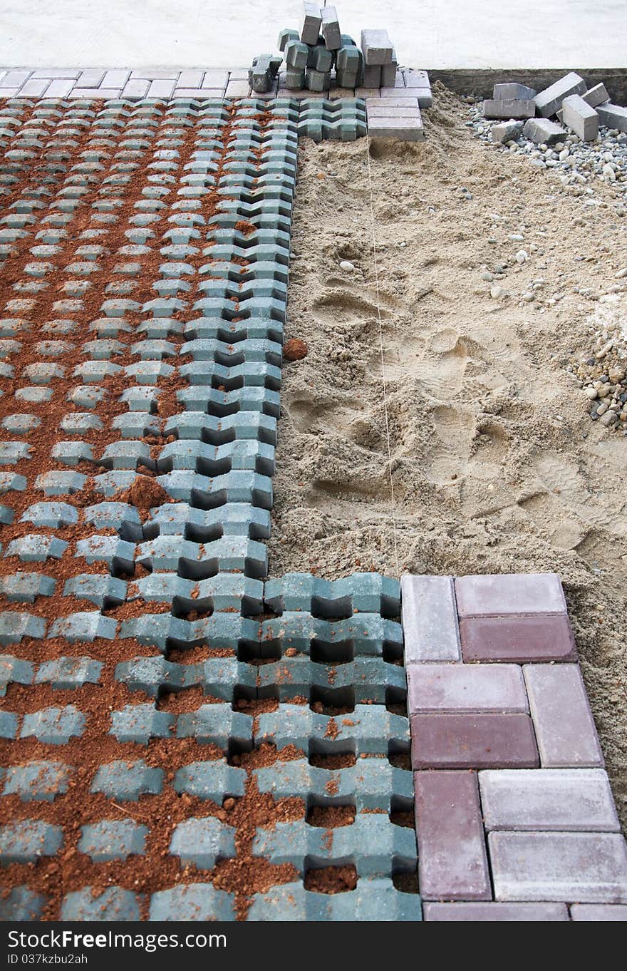 Tile laying site
, construction site