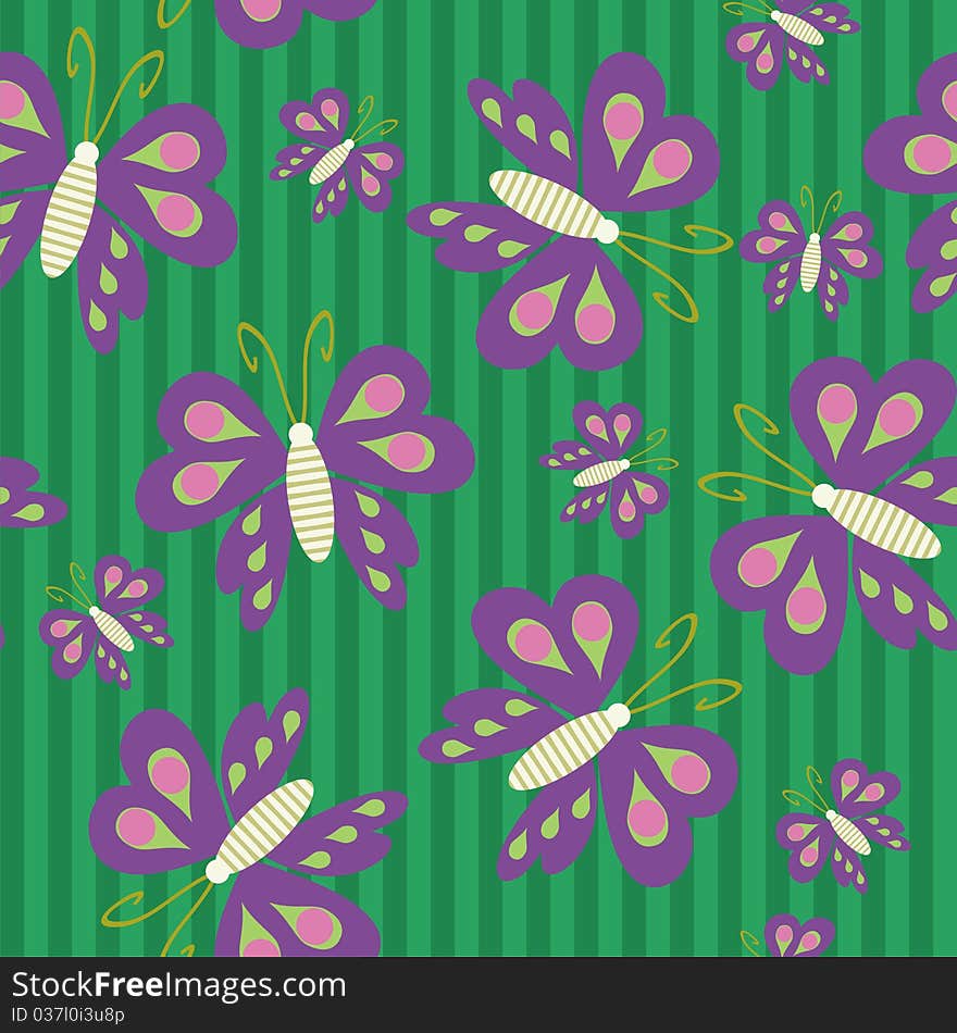 Seamless Background With Butterflies