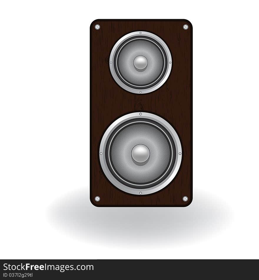 Wooden loud speaker isolated on white , illustration. Element for design. Wooden loud speaker isolated on white , illustration. Element for design.