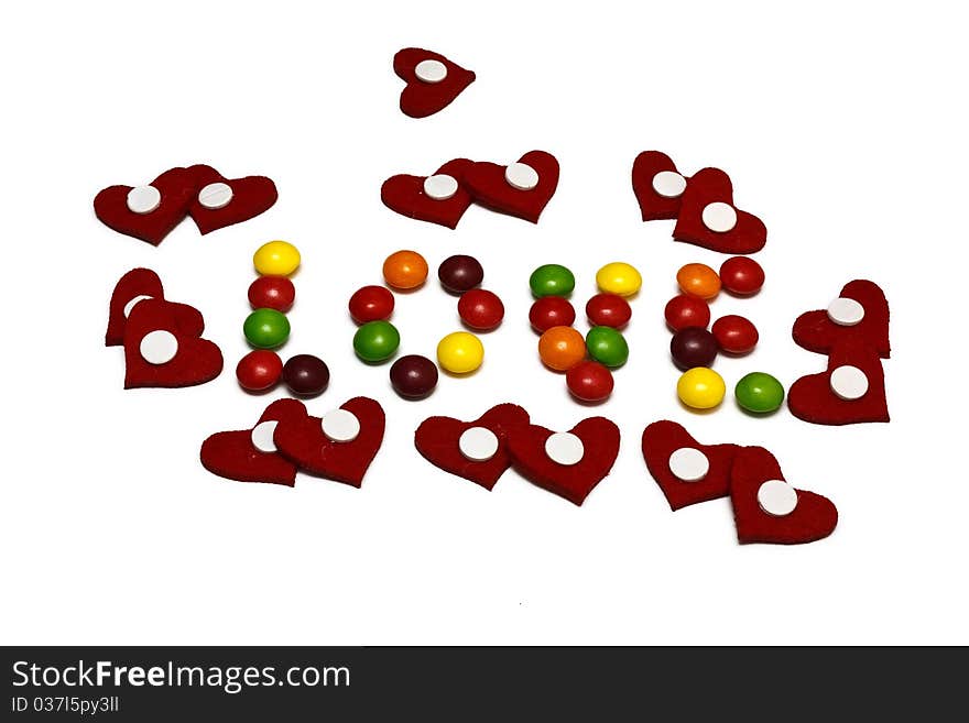 Valentine hearts isolated on a white background