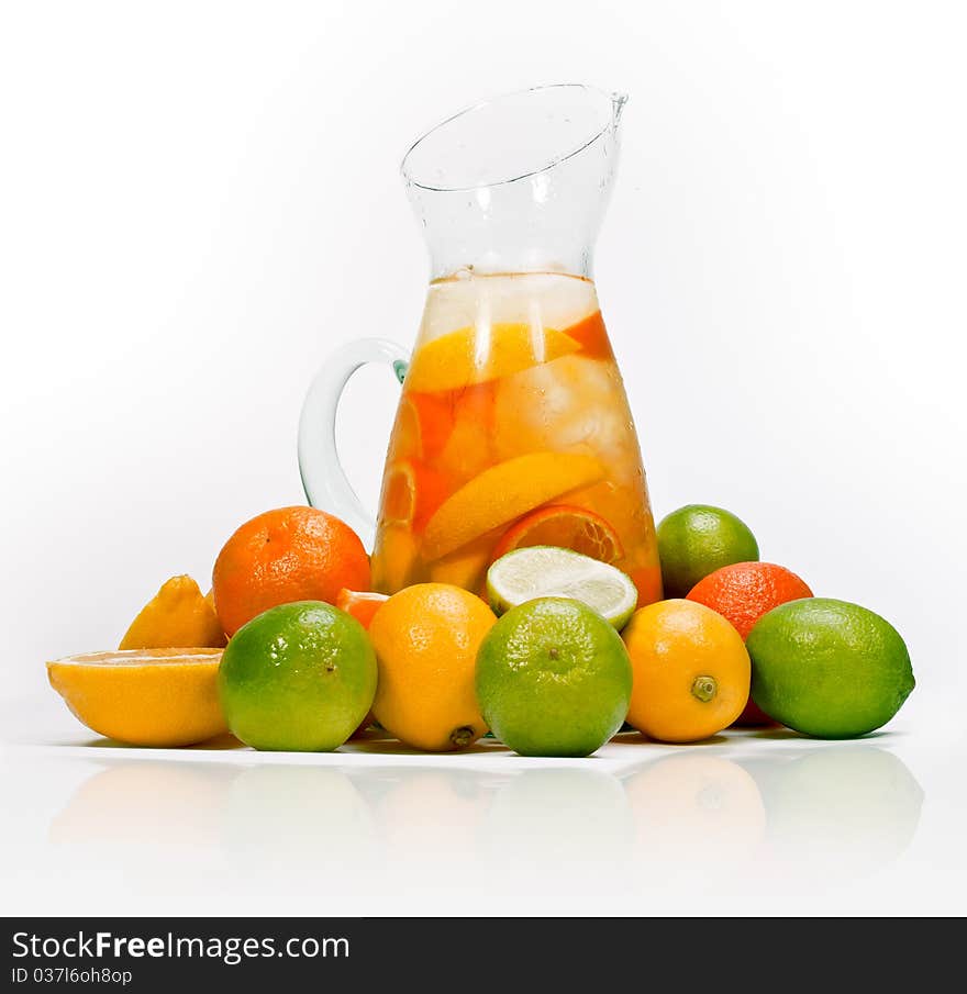 A pitcher containing a refreshing summer citrus drink. A pitcher containing a refreshing summer citrus drink.