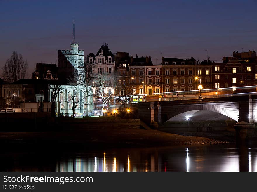 Church by River at night