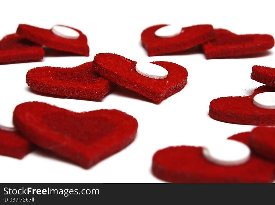 Valentine hearts isolated on a white background