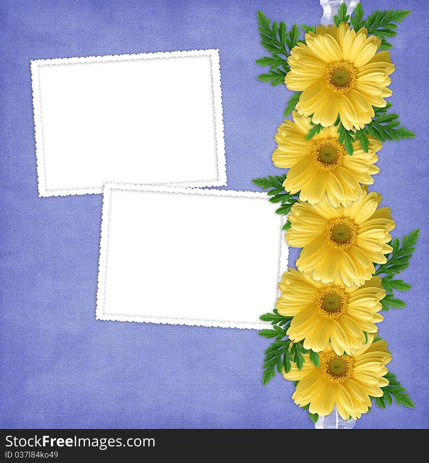 Card For The Holiday  With Flowers